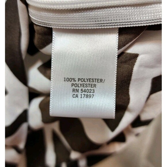 BANANA REPUBLIC WOMENS SIZE 0 BROWN WHITE BLOUSE ARTSY GEOMETRIC SAFARI EXOTIC - Picture 7 of 14